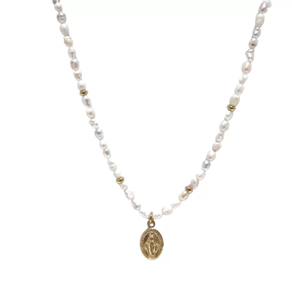 collana perle con ciondolo madonna